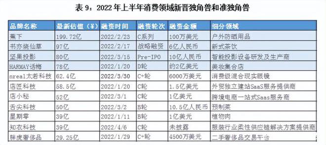 b体育2022年1-6月消费投融资报告(图9)